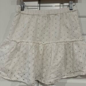 White Eyelet Mini Skirt